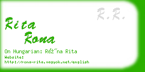 rita rona business card